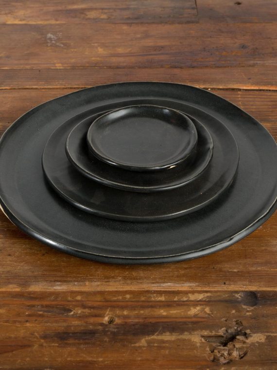 Ceramic Saucer – Rustic Black