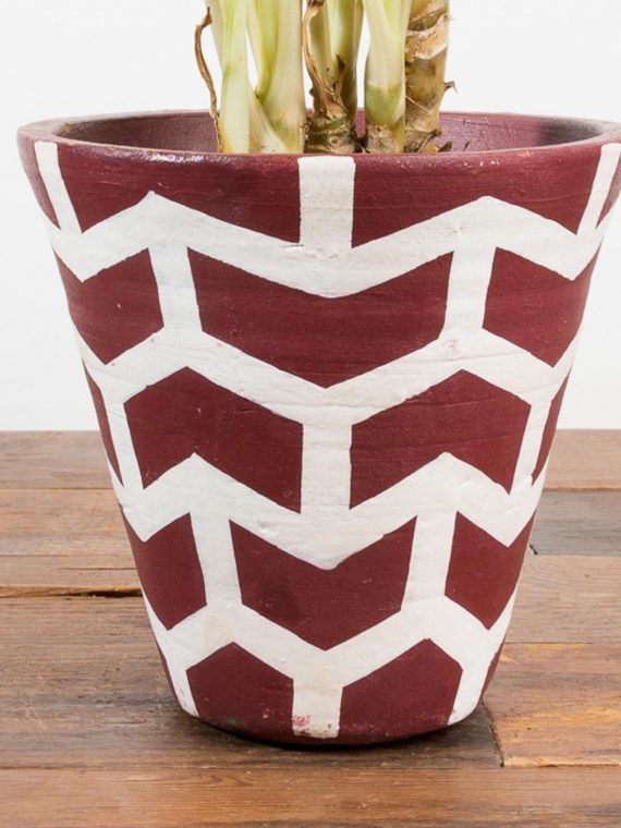 Hand Painted Chevron Tile Planter