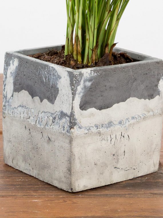 Square Marbled Concrete Planter