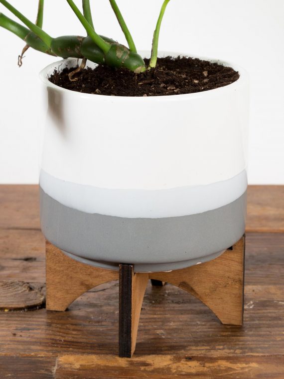 Beach Waves Cylinder Planter With Stand